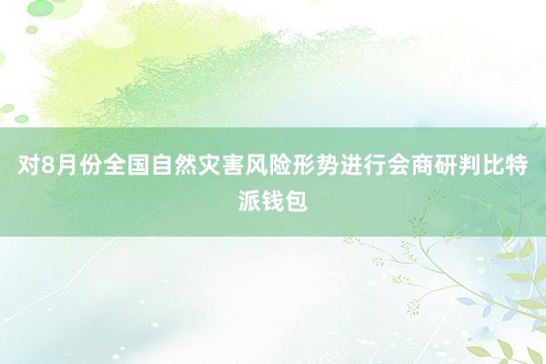 对8月份全国自然灾害风险形势进行会商研判比特派钱包