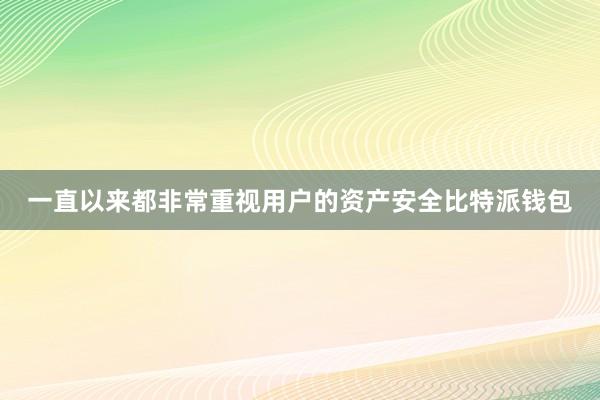 一直以来都非常重视用户的资产安全比特派钱包