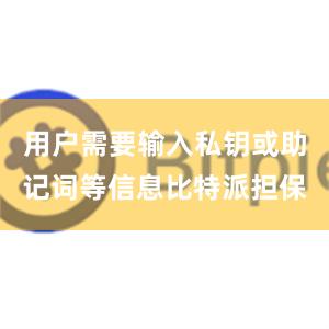 用户需要输入私钥或助记词等信息比特派担保