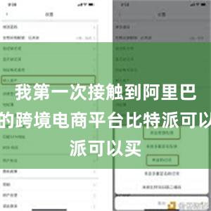 我第一次接触到阿里巴巴的跨境电商平台比特派可以买